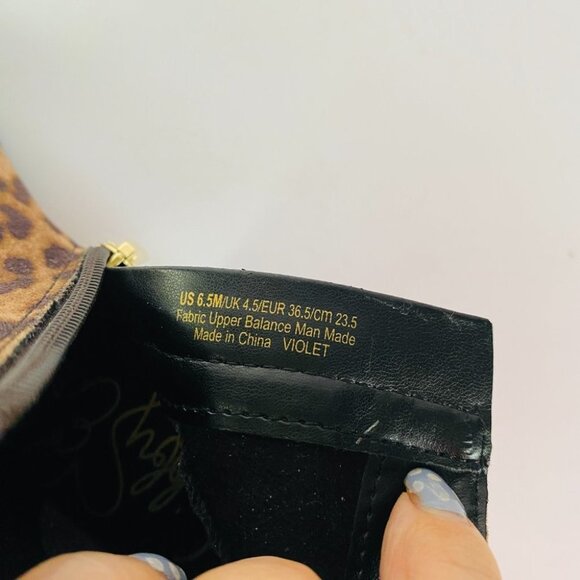 Libby Edelman Leopard Print Chunky Boots Sz 6.5 - Picture 9 of 11